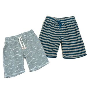 BOYS Size 5 Tea Collection stripe elastic waist short Egg Wave Print Tie…